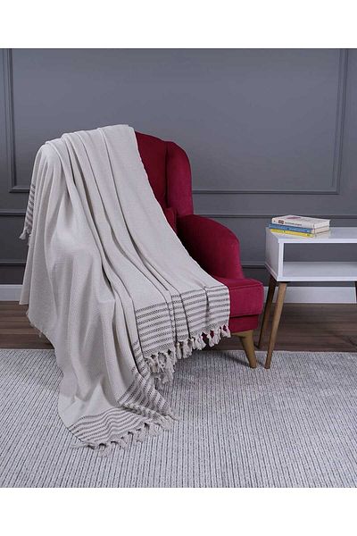 ÇIQRIK HOME Natural Woven Cotton Sofa Cover Multi-Purpose Cover