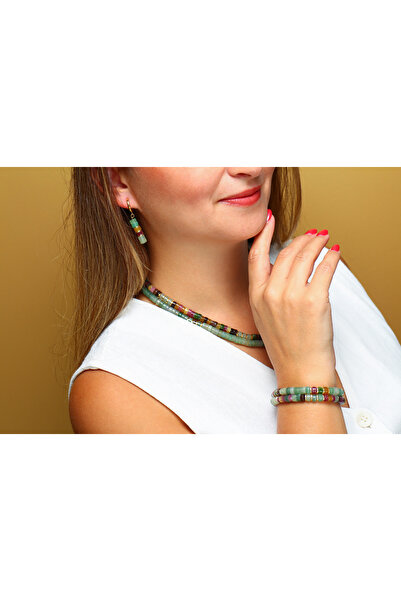 MODA Aventurin ve Turmalin Taşlı  Bileklik