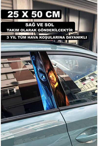 ÖZGÜL REKLAM Mortal Kombat Kapı Direk Kaplama 50x25 CM 2 ADET / Dijital Baskı...