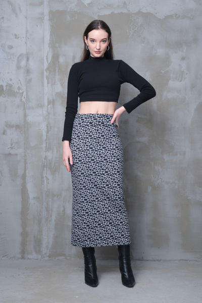 mrmpro Cheetah Pattern Long Pencil Skirt Slim Fit Corset Belt Makes One Size Look Thin Height96Cm