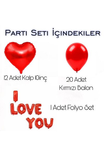 CUGY Adult Romantic I Love You Foil Balloon Party Set