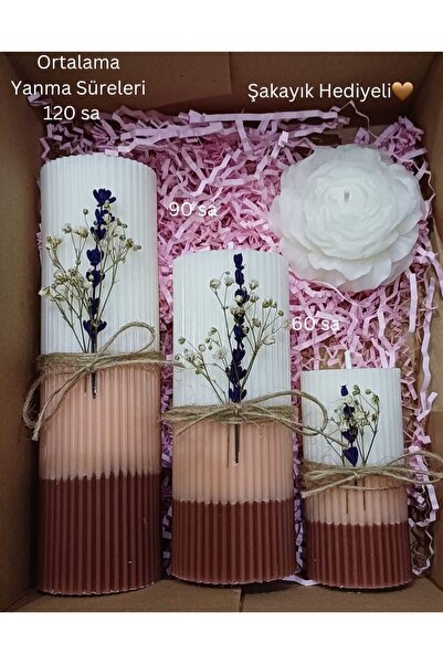 Minimum Stories Bohemian Baton Vanilya & Lavanta Kokulu 3'lü Dekoratif Mum Seti