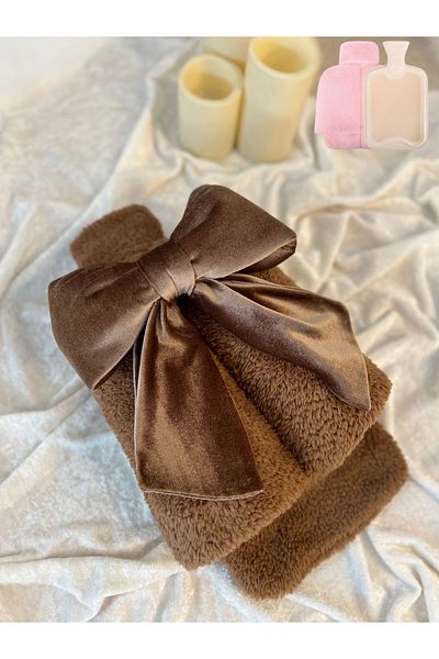 TREND COLOR 2 Liter Welsoft Coffee Bow Foot Warmer Hot Water Bag - with
