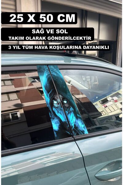 ÖZGÜL REKLAM Mortal Kombat Karakter Kapı Direk Kaplama 50x25 CM 2 ADET / Diji...