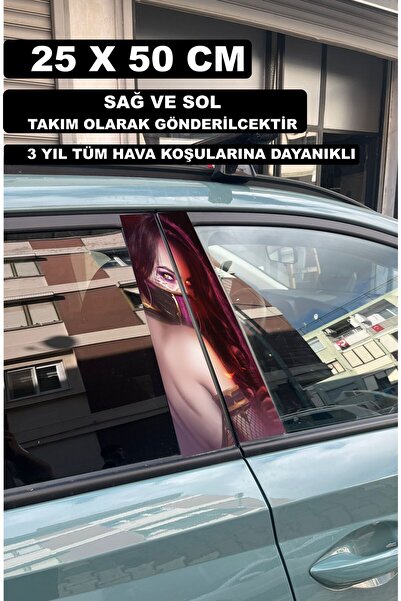 ÖZGÜL REKLAM Kadın Araç Kapı Direk Kaplama 50x25 CM 2 ADET / Dijital Baskı / ...