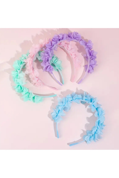 SavBrand Accesoriu pentru păr cu flori cu laser verde apă, coroană cu laser v...