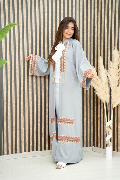 Zümrüt 1747 Model Arabic Style Embroidered Abaya