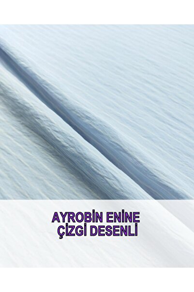 Kumaş Parça Albastru Alb Dungi transversale Aerobin țesut Lățime: 140