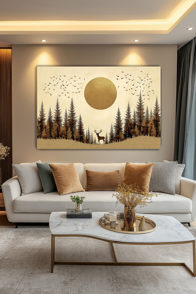 Arkeot Gün Batımında Huzur Kanvas Duvar Tablosu Dekoratif Modern Salon Oturma odası antre dekor Büyük