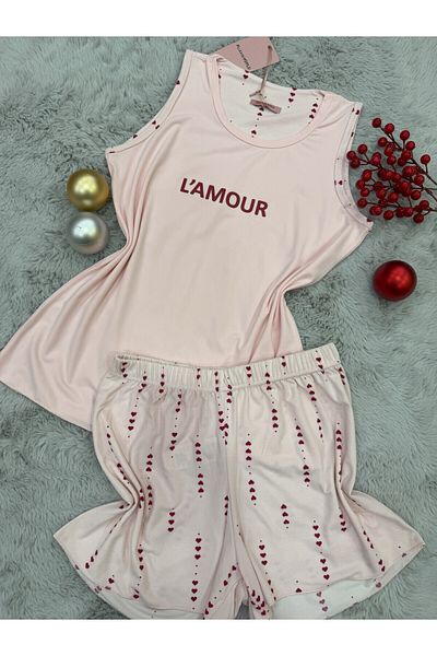 pijamaworld O Collar Milan Fabric Shorts Pajama Set