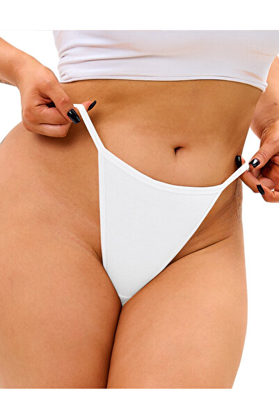 ALYA UNDERWEAR Γυναικεία στρινγκ εσώρουχα με κορδόνια - 5 τμχ Λευκά εσώρουχα με κορδόνια