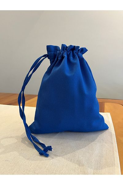 MEKİK BUTİK Ecological Linen Cloth Pouch - Drawstring Bag Organizer - Makeup Bag - 20X25