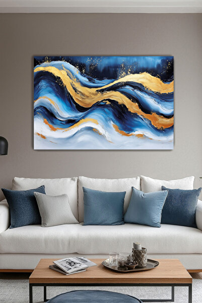 KanvasSepeti Blue Chord Canvas Wall Painting Decorative Abstract Hall Living ...