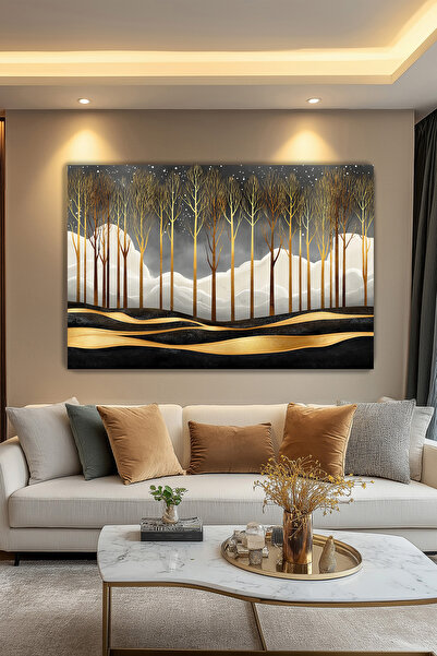 KanvasSepeti Strălucirea pădurii nocturne Pictură murală pe pânză Decorativă ...