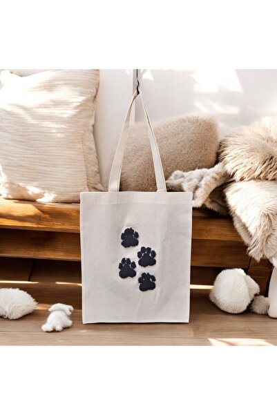 GIHANDMADE Women's Cloth Bag Paw Prints Punch Design Handmade Animal Figured ...