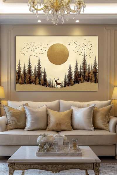 Arkeot Gün Batımında Huzur Kanvas Duvar Tablosu Dekoratif Modern Salon Oturma odası antre dekor Büyük