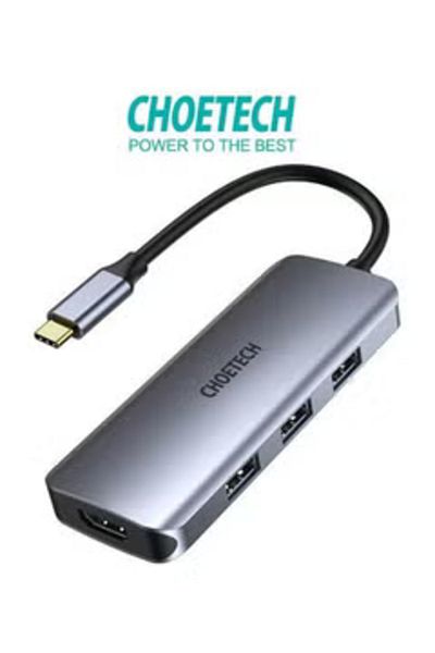 CHOETECH 7-in-1 Multiport Adapter Silver