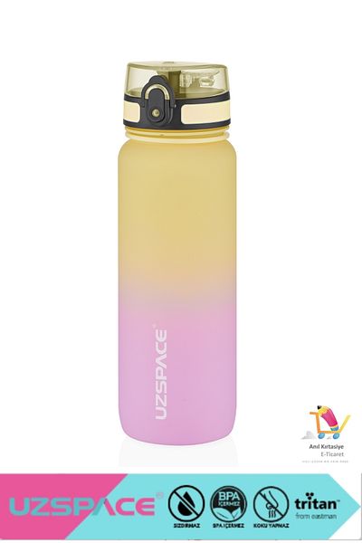 Uzspace 800ml Softtouch Tritan Water Bottle - New Size, Dual Color Motivation