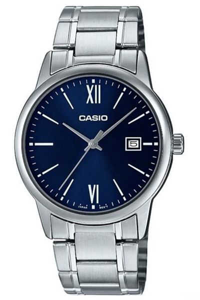 Casio Silver Navy Blue Color Men's Wrist Watch
