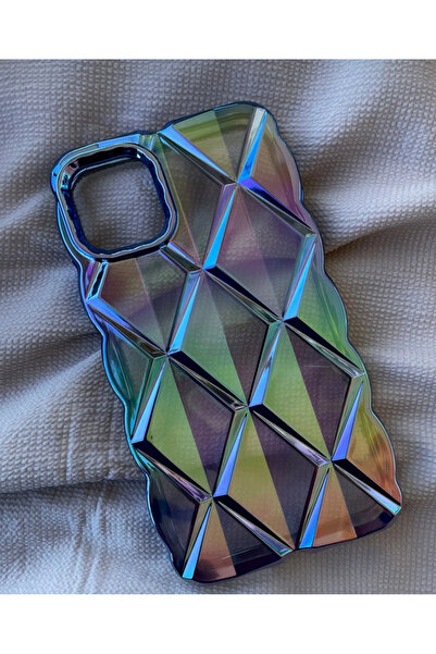 DGN İphone 15 Uyumlu Hologramlı Baklava Desenli Luxury Silikon Telefon Kılıfı