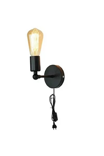 RİOLİGHT Black Modern Retro Rustic Vinatage Wired Wall Sconce with 1Xe27 Base and Switch
