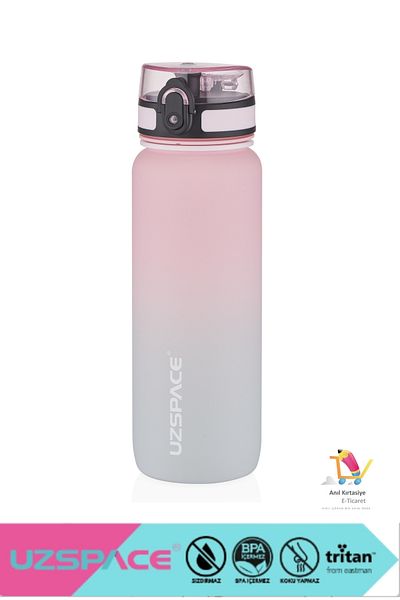Uzspace 800ml Softtouch Tritan Water Bottle - New Size, Dual Color Motivation