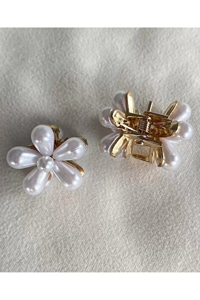 NİLZ مشبك جانبي مكون من قطعتين على شكل زهرة الأقحوان البيضاء