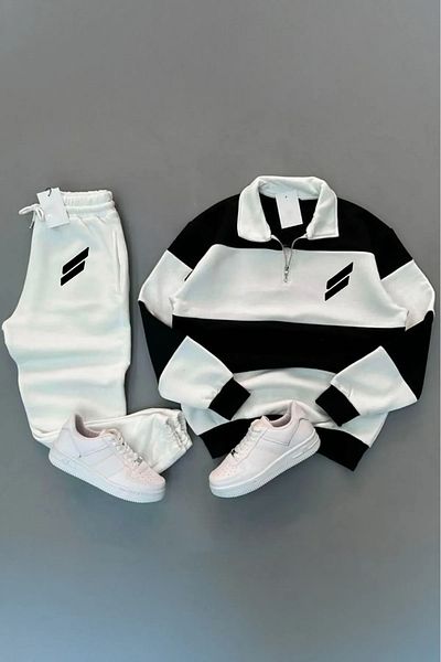 Elfa Tekstil Unisex Hooded Printed Oversize Tracksuit Set
