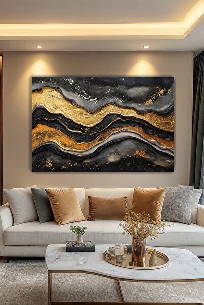 Arkeot Bereket Akışı Kanvas Duvar Tablosu Dekoratif Soyut Salon Oturma odası antre dekor Büyük