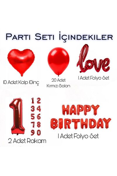 CUGY Adult Romantic 18 Years Happy Birthday Foil Balloon with Heart Birthday Party Set