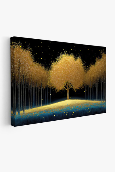 Arkeot Altın Ağaç Kanvas Duvar Tablosu Dekoratif Soyut Salon Oturma odası antre dekor Büyük