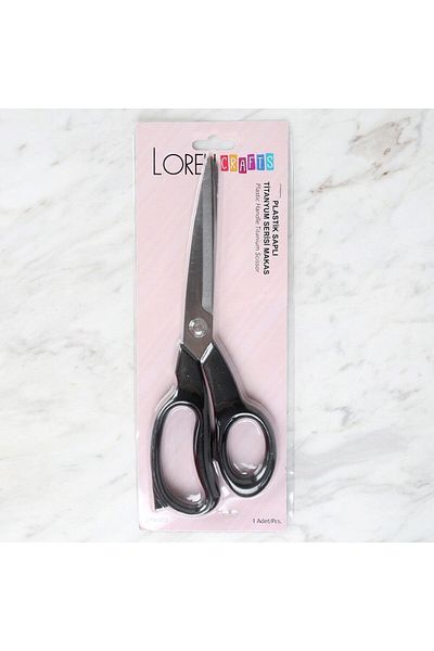 Hangora Loren Crafts Plastic Handle Titanium Scissors Black Lr