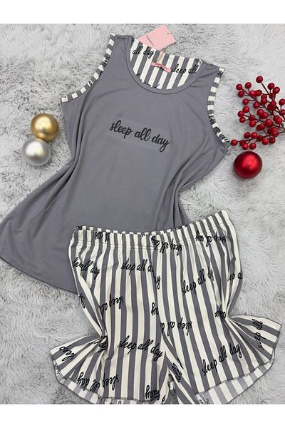 pijamaworld O Collar Milan Fabric Shorts Pajama Set