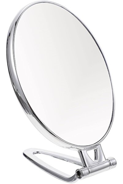 Genel Markalar Çift Taraflı Oval Makyaj Aynası, Gümüş Renk El Aynası