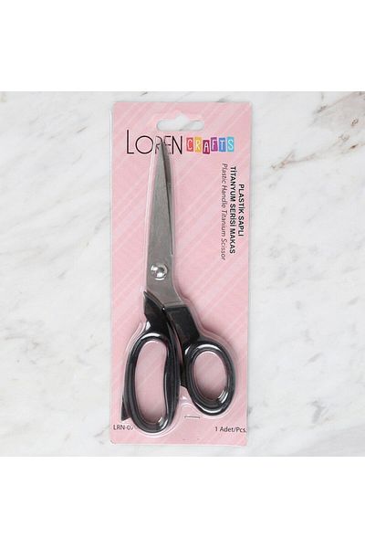 Hangora Loren Crafts Plastic Handle Titanium Scissors Black Lr