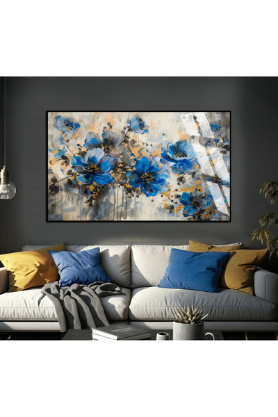 Harika bir ev HARİKABİREV | MODEL ABSTRACT CU FLORI ALBASTRE-ȘIȘIȚII | TABLĂ ...