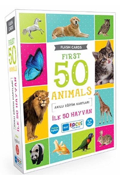 Genel Markalar Blue Focus İlk 50 Hayvan - Akıllı Eğitim Kartları