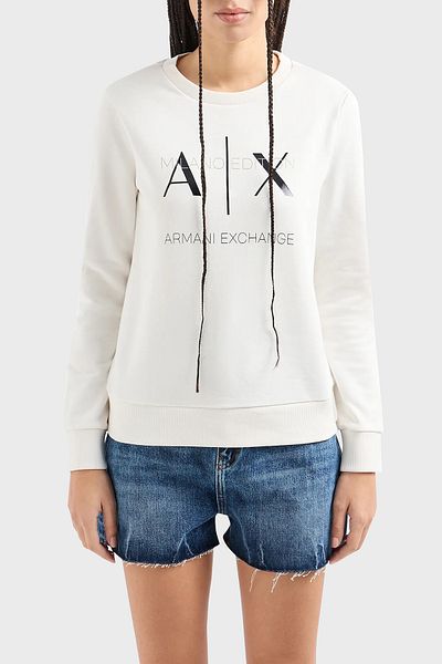 Armani Exchange Βαμβακερό ιδρώτα με λαιμόκοψη - Regular Fit SWEAT 3DYM92 YJFDZ 1125