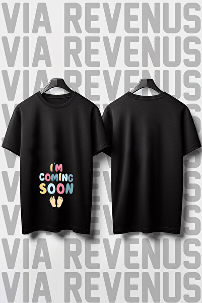 Vordevia Sosesc în curând / Tricou larg imprimat pentru gravide