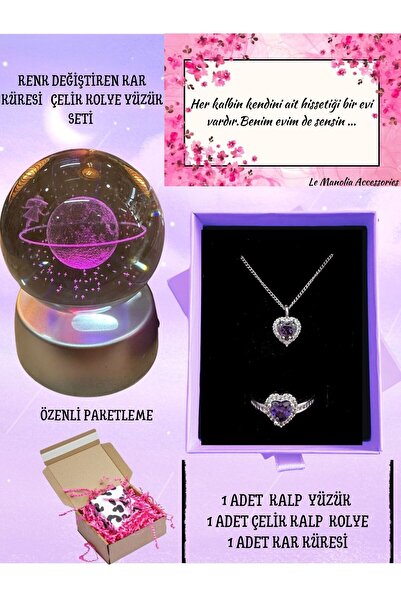 Le Manolia Accessories SEVGİLİLER GÜNÜNE ÖZEL HEDİYE SETİ ÇELİK  KALP KOLYE  ...