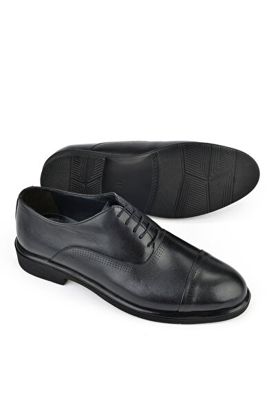 Ziya Γνήσιο Δερμάτινο Μαύρα Ανδρικά Παπούτσια Classic - 15148Z134