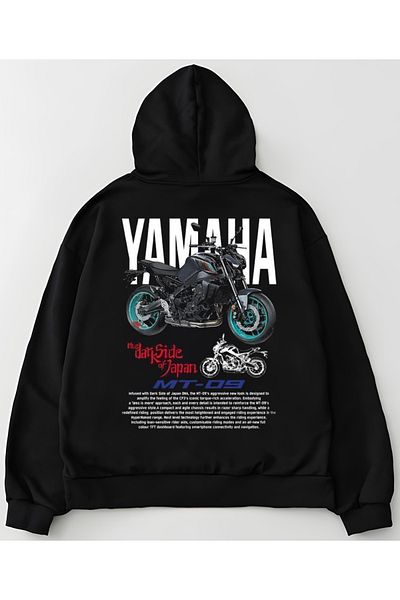 Edizen Hanorac cu glugă supradimensionat unisex Yamaha MT-09 - 100% bumbac