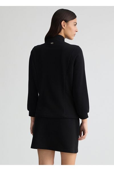 Liu Jo Women's Black Jacket with Stone Detail - Regular Fit, Stand Collar, Zip-Up Ta5188Fs002-22222