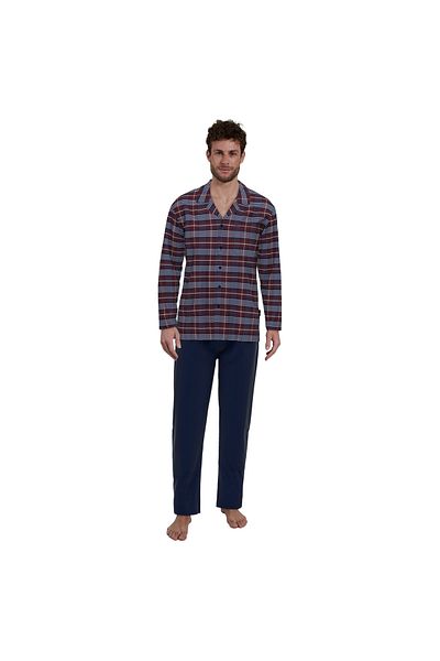 Götzburg GÖTZBURG Herren Schlafanzug - lang, Pyjama, Baumwolle, Muster