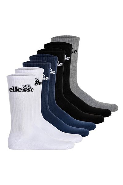 Ellesse Unisex Sport-Socken, 7 Paar - Trego Sport Sock, Crew Socks, Tennis, Ripp-Bündchen, Logo