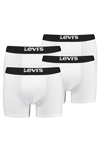 Levi's Herren Boxershorts, 4er Pack - Solid Basic Boxer Brief Organic, Logobund