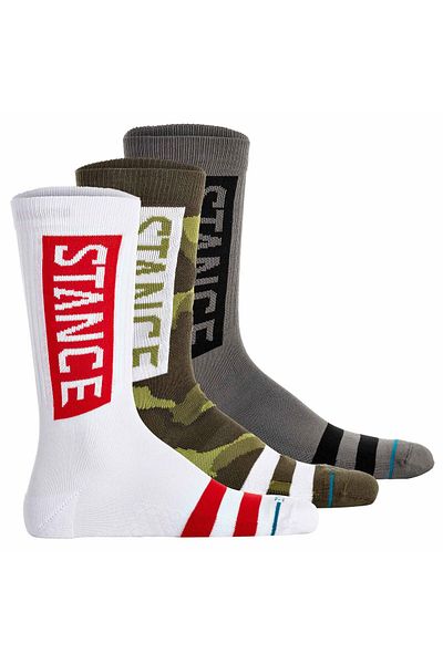 Stance Unisex Socken 3er Pack - The OG, Logo, Streifen, Crew Socken