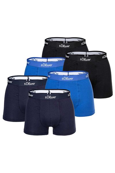 s.Oliver Herren Boxershorts, 6er Pack - Boxerbrief, Baumwoll-Stretch