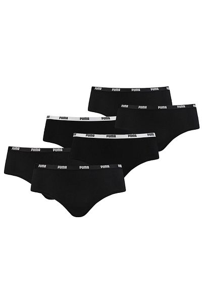 Puma Damen Iconic Hipster, 6er Pack - Soft Cotton Stretch