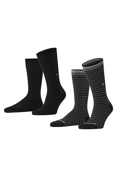 Burlington Herren Socken, 2er Pack - Everyday Stripe SO Mixed, Baumwolle, One Size